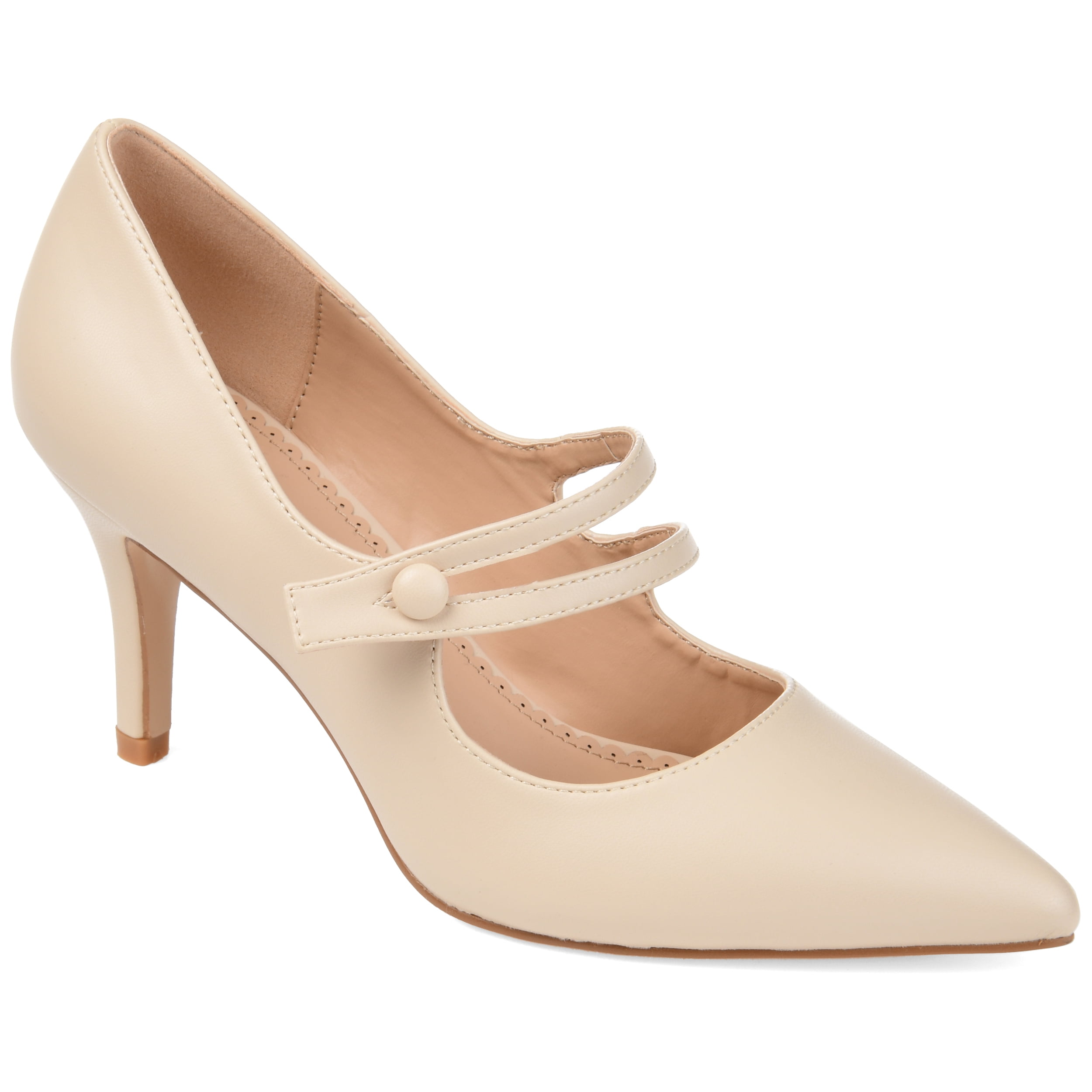 Journee Womens Sidney Pointed Toe Mid Heel Pumps