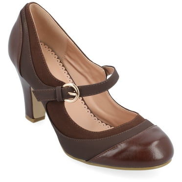 Journee Womens Siri Round Toe Block Heel Mary Jane Pumps, Widths Available