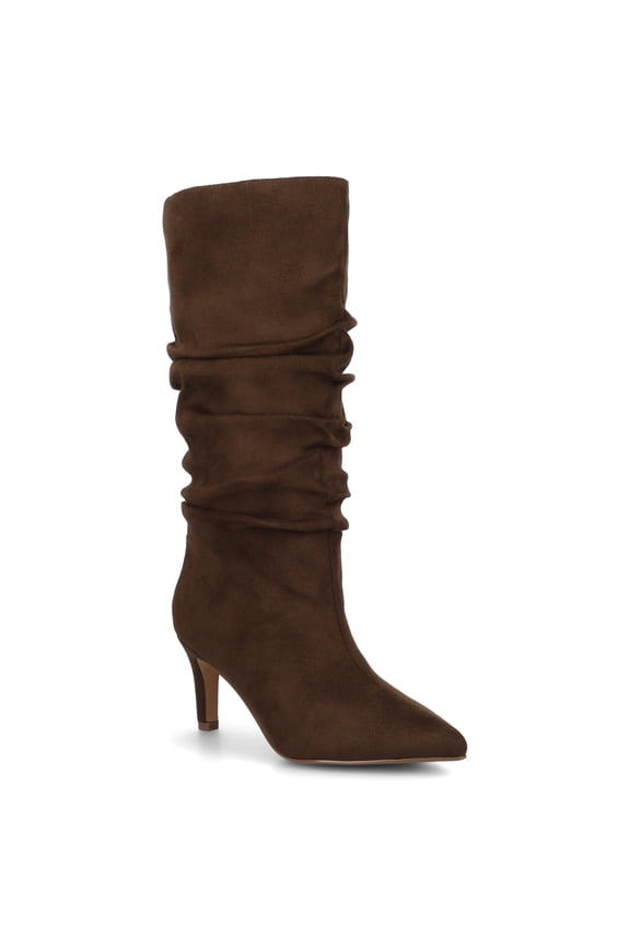 Journee Womens Sonnet Stiletto Heel Knee High Slouchy Comfort Dress Boots