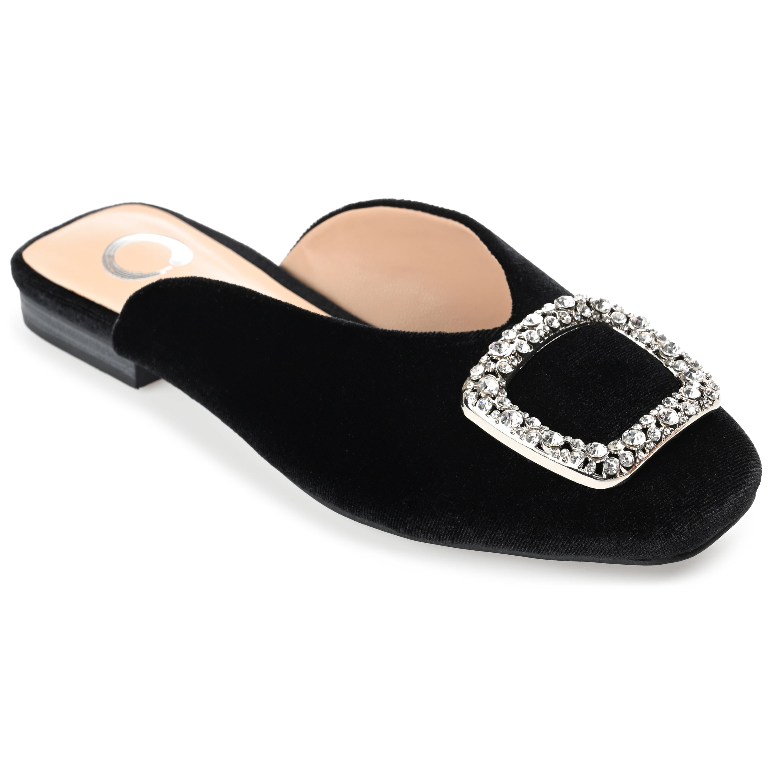 Journee Womens Sonnia Mules Square Toe Slip On Evening Dress Flats