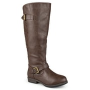 Journee Womens Spokane Extra Wide Calf Stacked Heel Riding Boots
