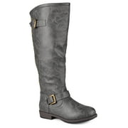 Journee Womens Spokane Extra Wide Calf Stacked Heel Riding Boots