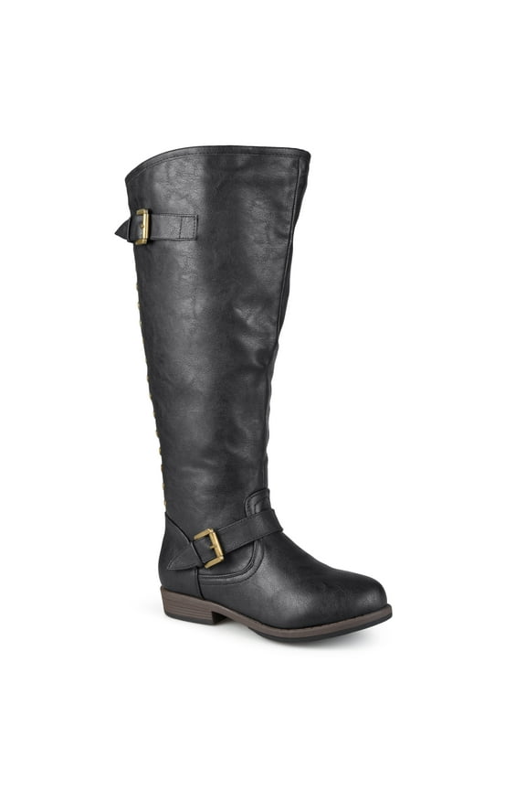 Womens Spokane Extra Wide Calf Stacked Heel Riding Boots