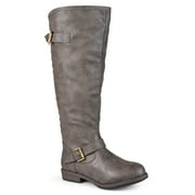 Journee Womens Spokane Extra Wide Calf Stacked Heel Riding Boots