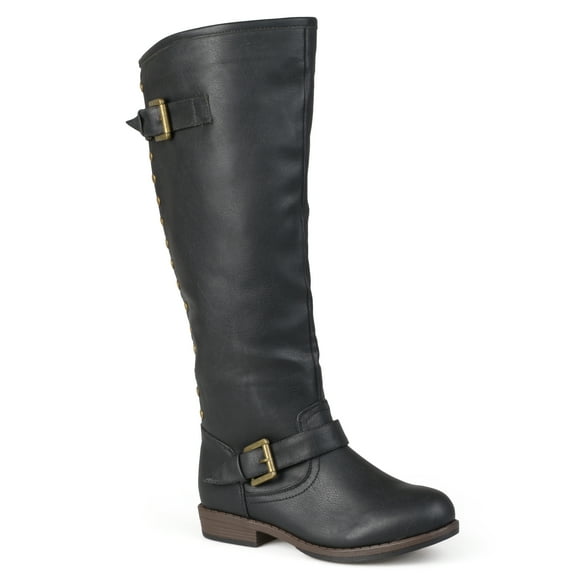 Journee Womens Spokane Stacked Heel Riding Boots