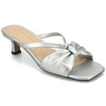 thumbnail image 1 of Journee Womens Starling Kitten Heel Two Tone Open Toe Dress Sandals, Widths Available, 1 of 9