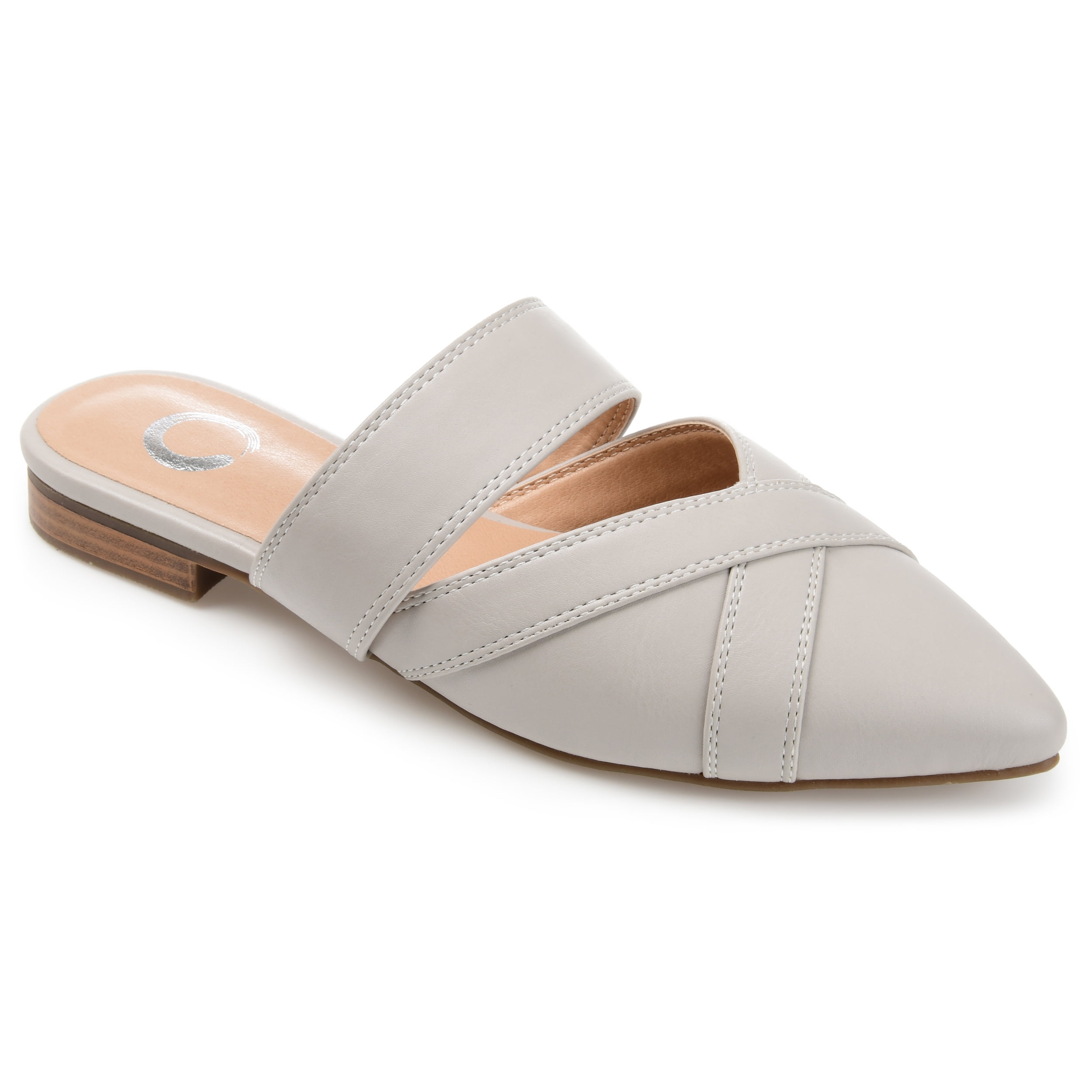 Journee Womens Stasi Narrow Width Slip On Pointed Toe Mules Flats