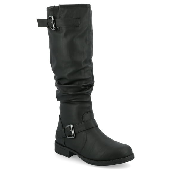 Journee Womens Stormy Stacked Heel Riding Boots