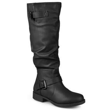 Journee Womens Stormy Wide Calf Stacked Heel Riding Boots