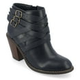 thumbnail image 1 of Journee Womens Strap Inside Zip Stacked Heel Booties, Widths Available, 1 of 10