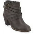 thumbnail image 1 of Journee Womens Strap Inside Zip Stacked Heel Booties, Widths Available, 1 of 10