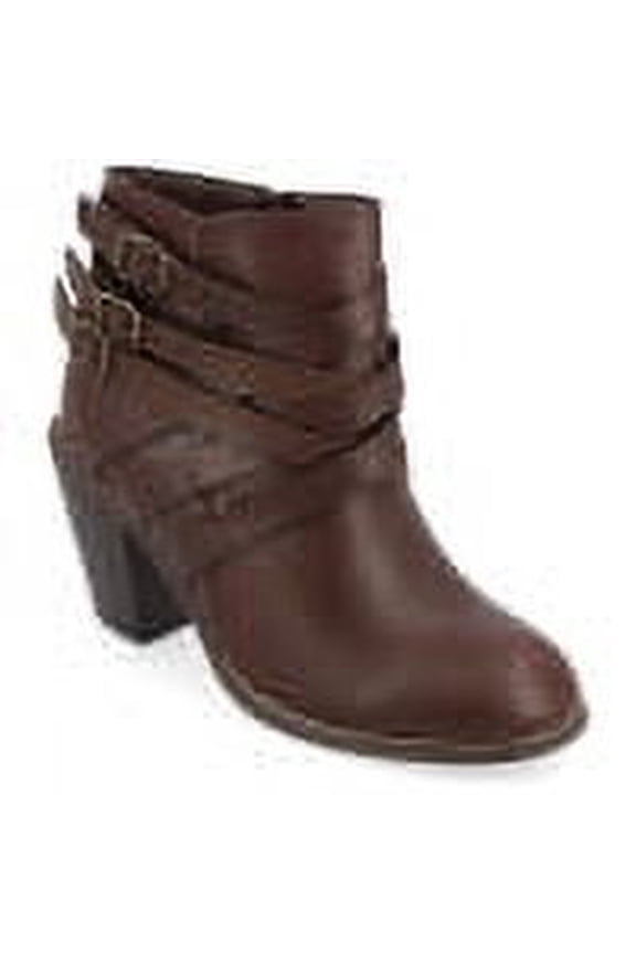 Womens Strap Inside Zip Stacked Heel Booties, Widths Available