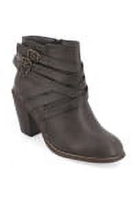 Womens Strap Inside Zip Stacked Heel Booties, Widths Available