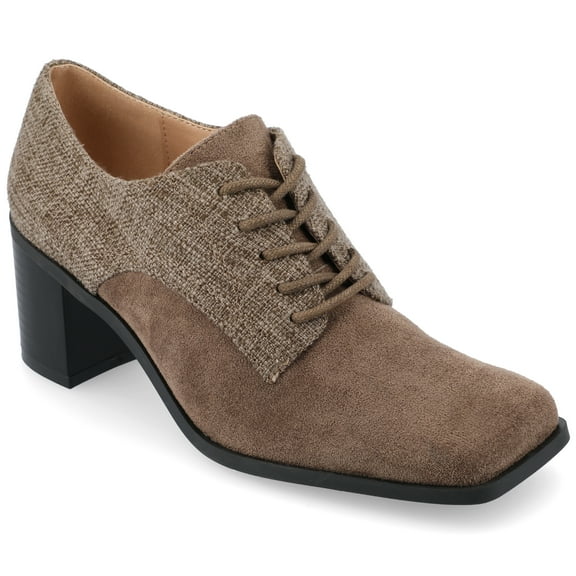 Journee Womens Sylvan Lace Up Square Toe Pumps