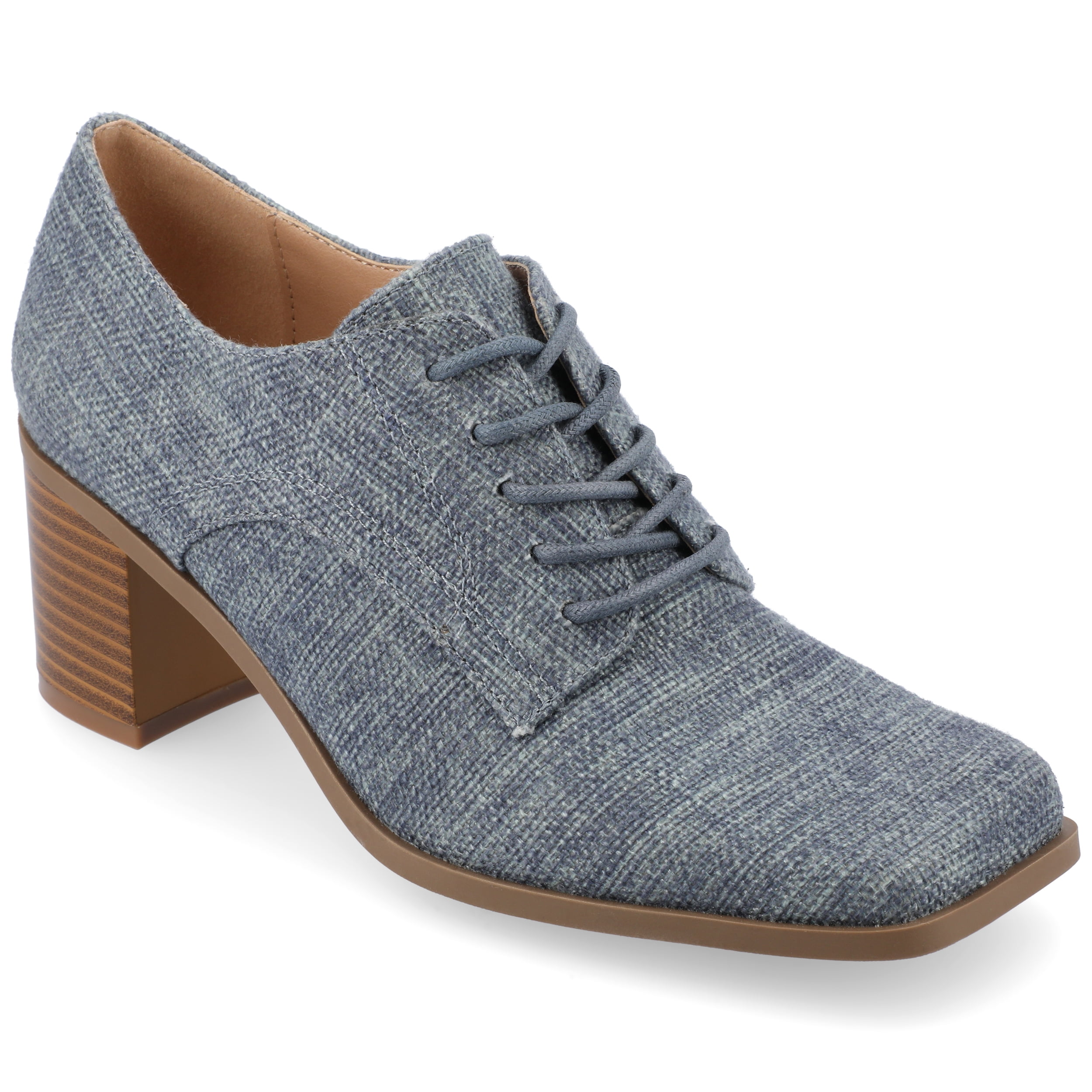 Journee Womens Sylvan Lace Up Square Toe Pumps