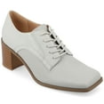 thumbnail image 1 of Journee Womens Sylvan Lace Up Square Toe Pumps, 1 of 10