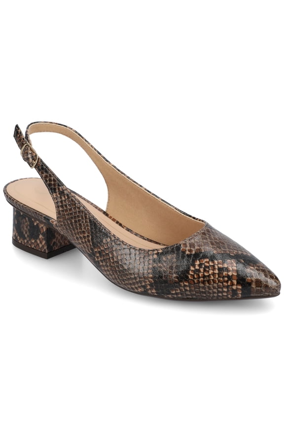 Womens Sylvia Medium and Wide Width Sling Back Covered Block Heel Pumps