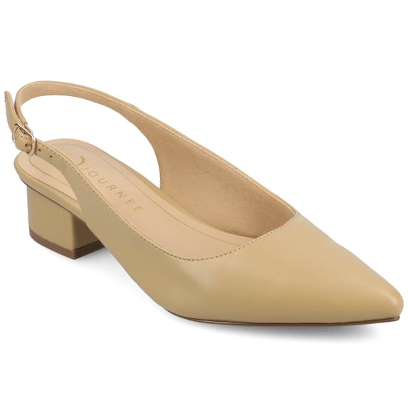 Journee Womens Sylvia Sling Back Covered Block Heel Pumps, Widths Available