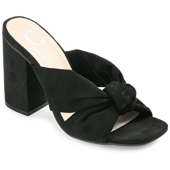 Journee Womens Tabithea Open Square Toe Block Heel Sandals