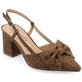 thumbnail image 1 of Journee Womens Tailynn Sling Back Block Heel Pumps, Widths Available, 1 of 9