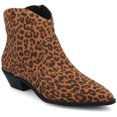 thumbnail image 1 of Journee Womens Taliah Western Low Cut Pointed Toe Cuban Heel Comfort Ankle Booties, Widths Available, 1 of 10