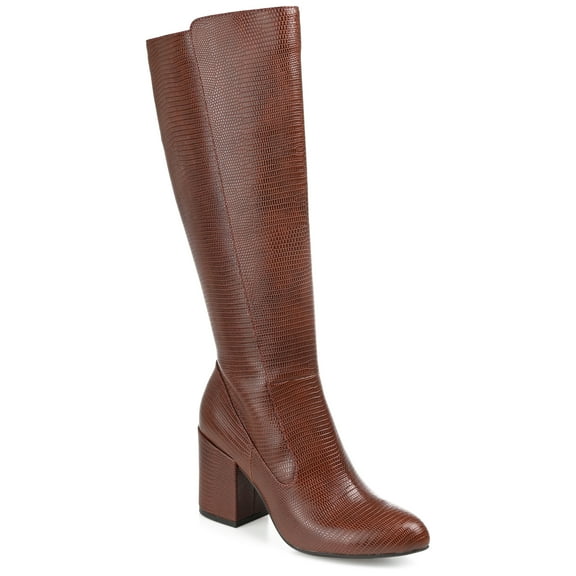Journee Womens Tavia Wide Calf Block Heel Knee High Boots