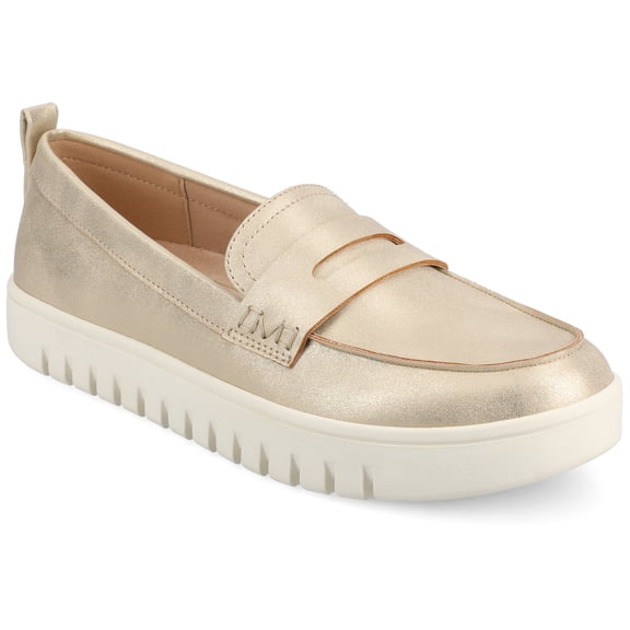 Journee Womens Tayla Round Toe Flexible Comfort Penny Loafer, Widths Available