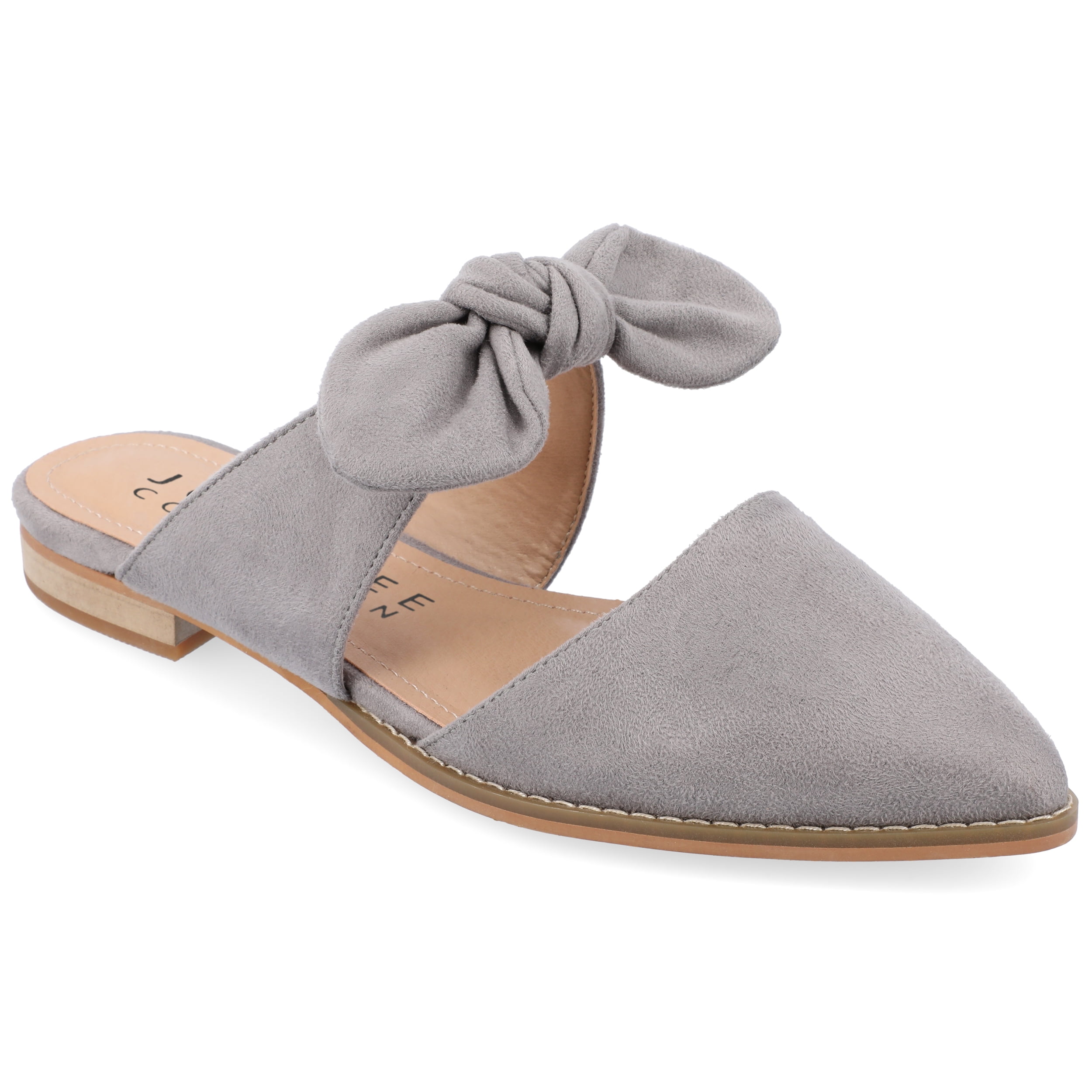 Journee Womens Telulah Narrow Width Slip On Pointed Toe Mule Flats