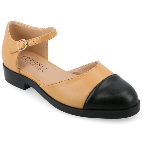 Journee Womens Tesley Two Tone Mary Jane Flats