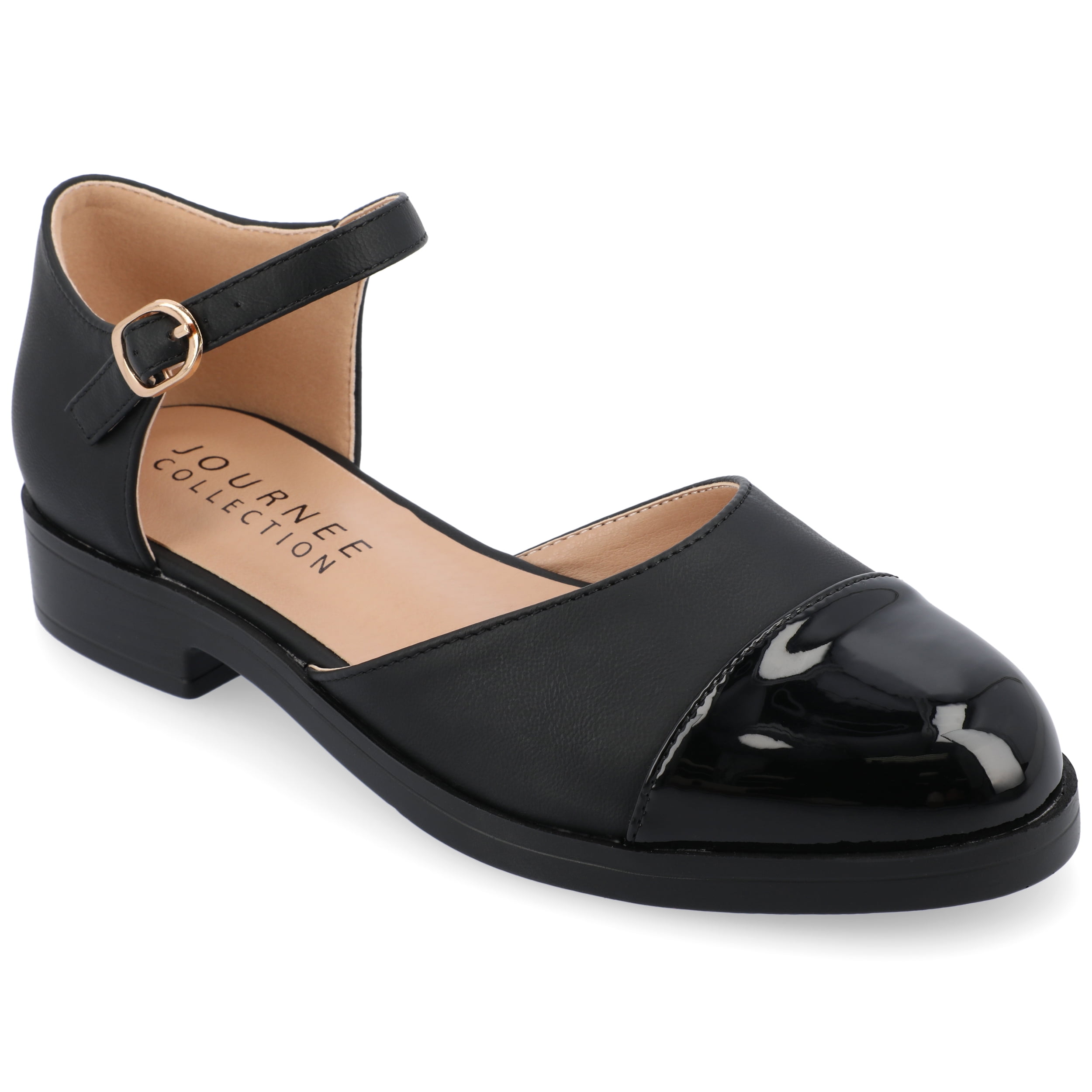Journee Womens Tesley Two Tone Mary Jane Flats - Walmart.com