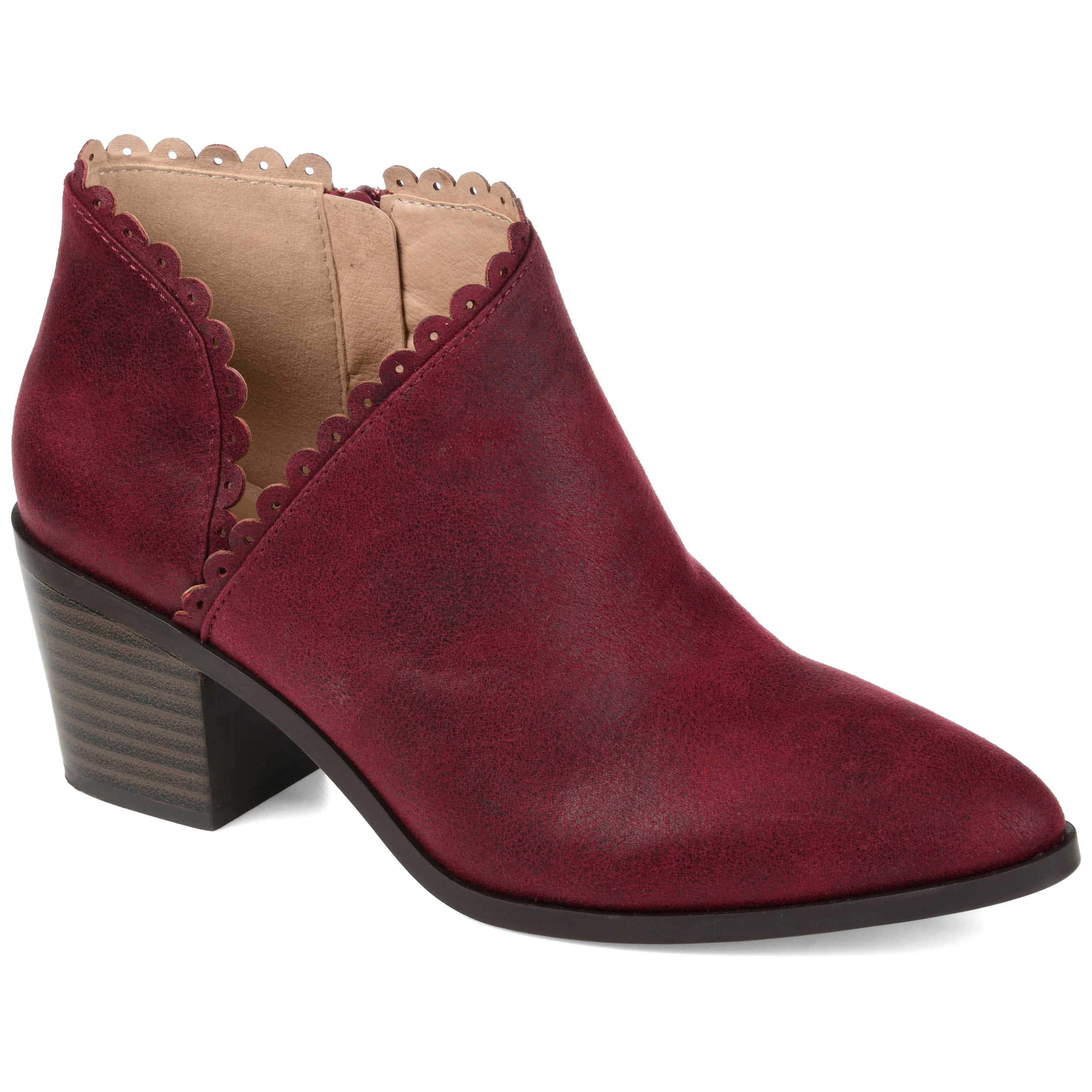 Journee Womens Tessa Inside Zip Stacked Heel Booties