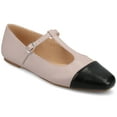 thumbnail image 1 of Journee Womens Theah T-Strap Cap Toe Mary Jane Dress Flats, Widths Available, 1 of 9