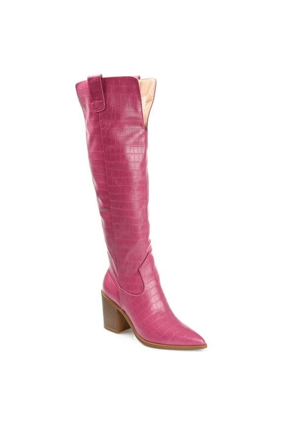 Womens Therese Stacked Heel Knee High Boots