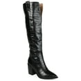 thumbnail image 1 of Journee Womens Therese Wide Calf Stacked Heel Knee High Boots, 1 of 10