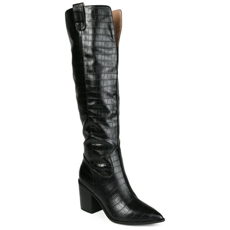 Journee Womens Therese Wide Calf Stacked Heel Knee High Boots