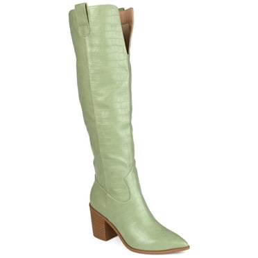 Journee Womens Therese Wide Calf Stacked Heel Knee High Boots