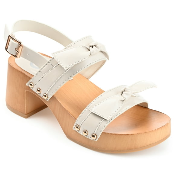Journee Womens Tia Double Bow Accent Clog Sandals