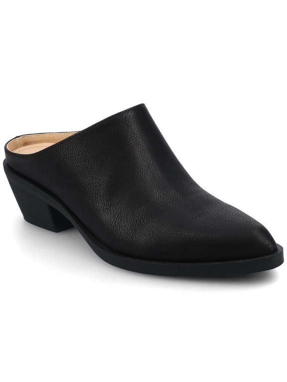 Womens Tomeka Pointed Toe Cuban Heel Comfort Casual Mules