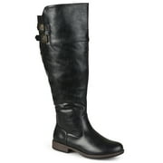 Journee Womens Tori Extra Wide Calf Stacked Heel Riding Boots