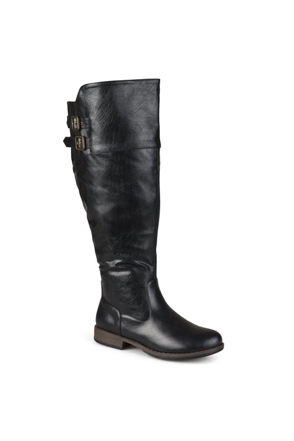 Womens Tori Extra Wide Calf Stacked Heel Riding Boots