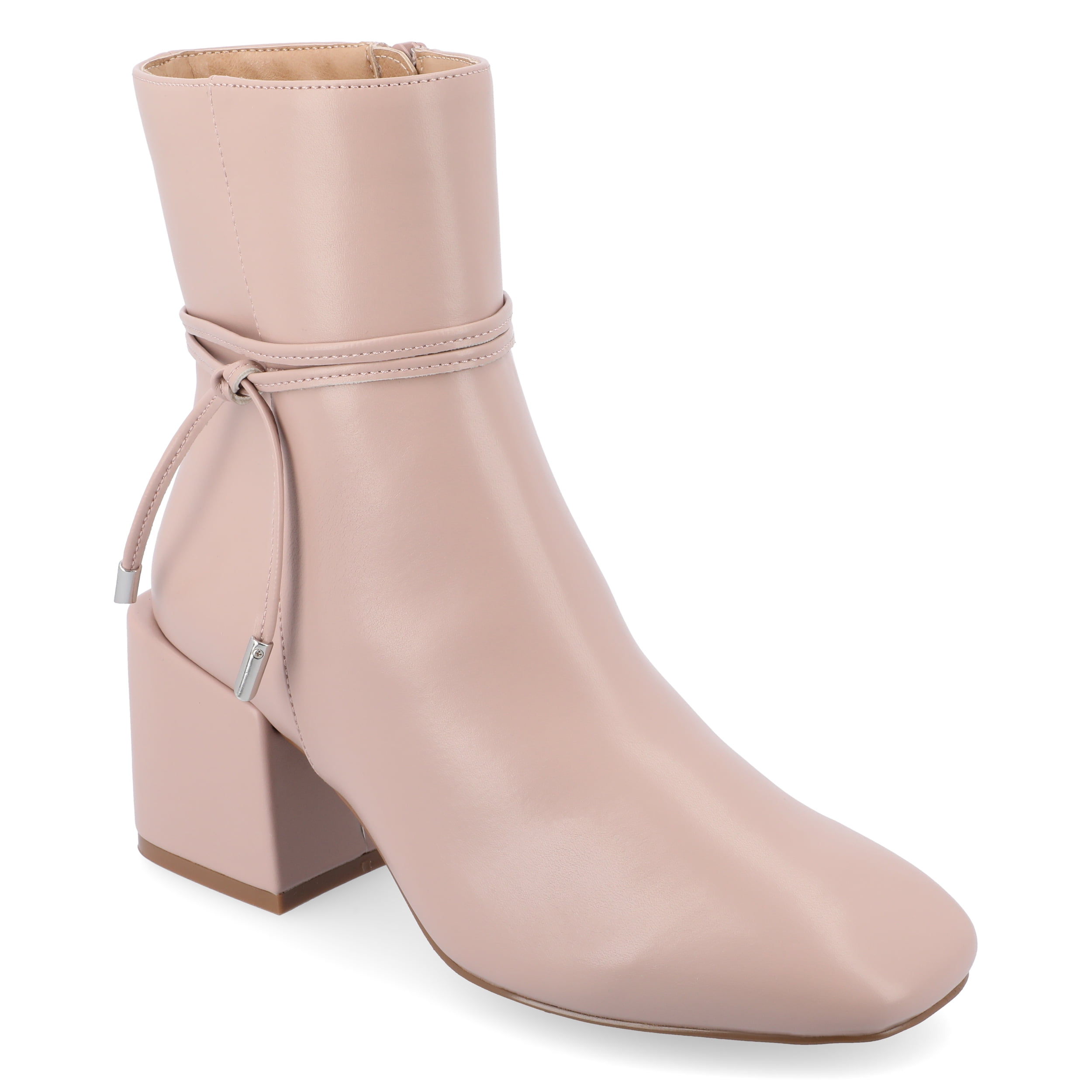 Journee Womens Beverley Covered Block Heel Square Toe Booties, Widths Available