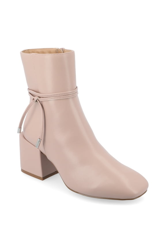 Womens Beverley Covered Block Heel Square Toe Booties, Widths Available