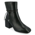 thumbnail image 1 of Journee Womens Beverley Covered Block Heel Square Toe Booties, Widths Available, 1 of 10