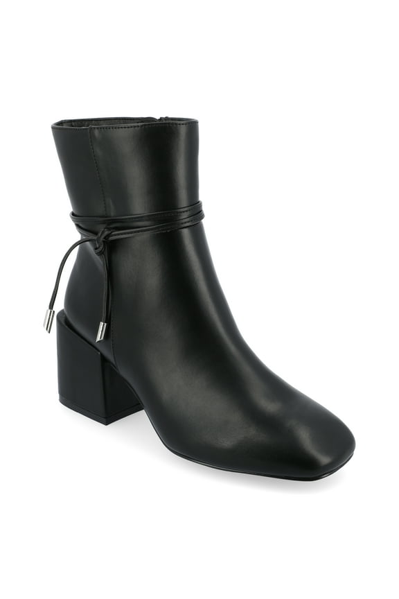 Womens Beverley Covered Block Heel Square Toe Booties, Widths Available