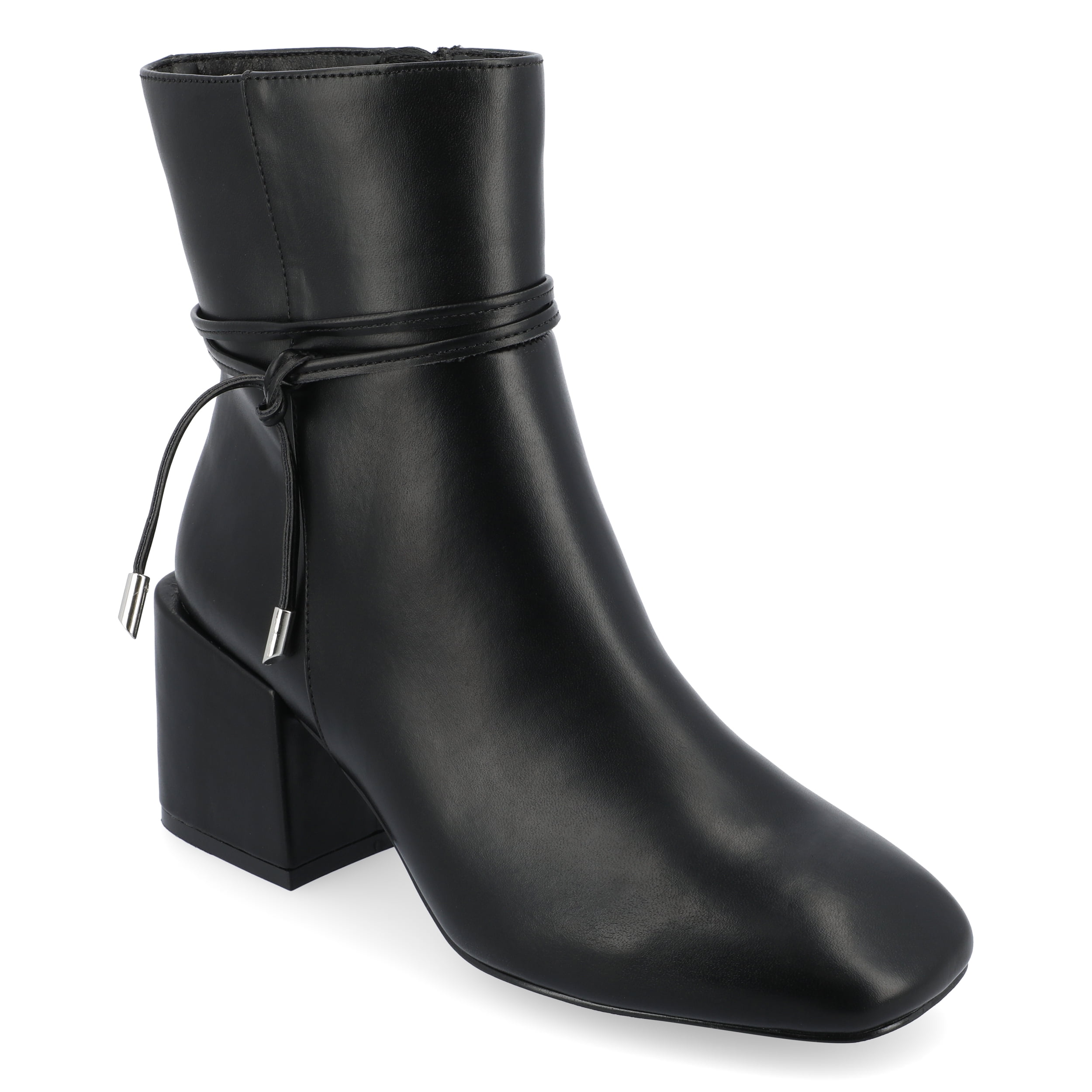 Journee Womens Beverley Covered Block Heel Square Toe Booties, Widths Available