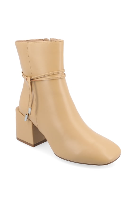 Womens Beverley Covered Block Heel Square Toe Booties, Widths Available