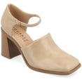 thumbnail image 1 of Journee Womens Bobby Stacked Heel Square Toe Pumps, Widths Available, 1 of 10