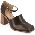 thumbnail image 1 of Journee Womens Bobby Stacked Heel Square Toe Pumps, Widths Available, 1 of 10