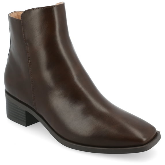 Journee Womens Cappri Inside Zip Entry Square Toe Booties, Widths Available