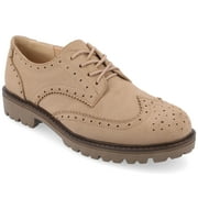 Womens Claudiya Lug Outsole Almond Toe Oxford, Widths Available